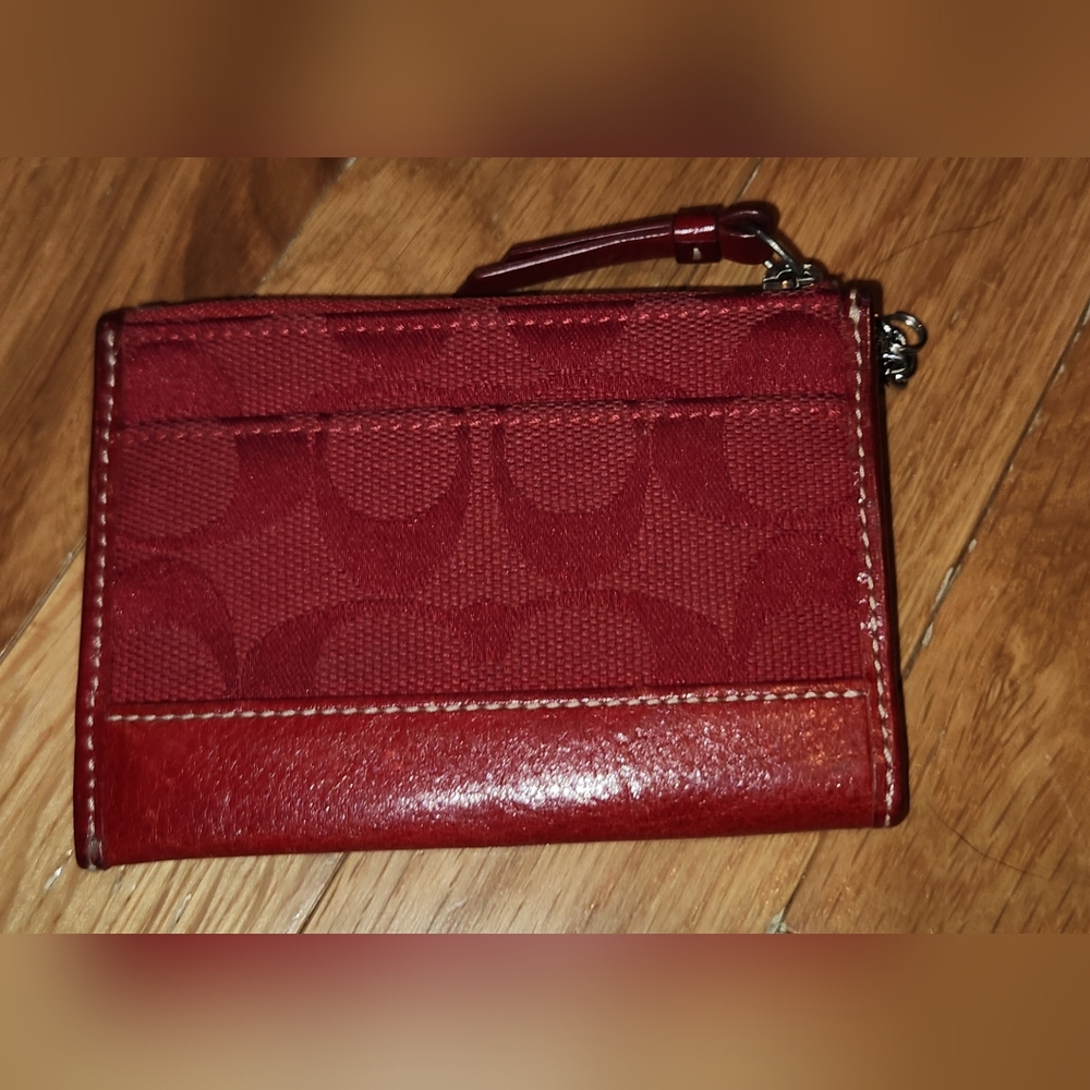 VINTAGE Coach Signature Red Mini Skinny COIN PURSE - Picture 2 of 10